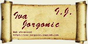Iva Jorgonić vizit kartica